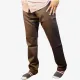 Men's Solid Brown Cotton Formal Trousers | Regular Fit Office Wear Pants